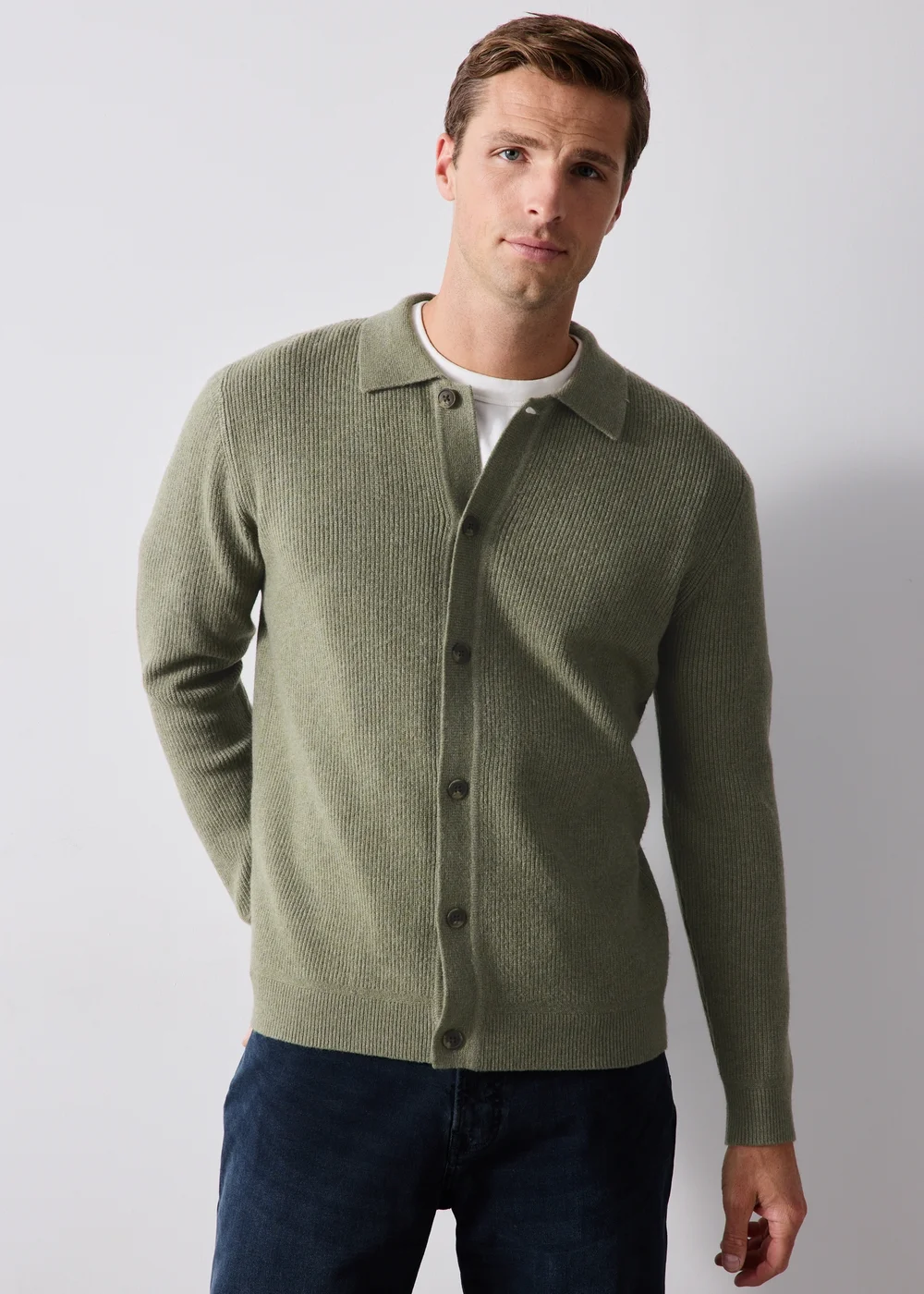 Sage Button Through Cardigan - S Image 1