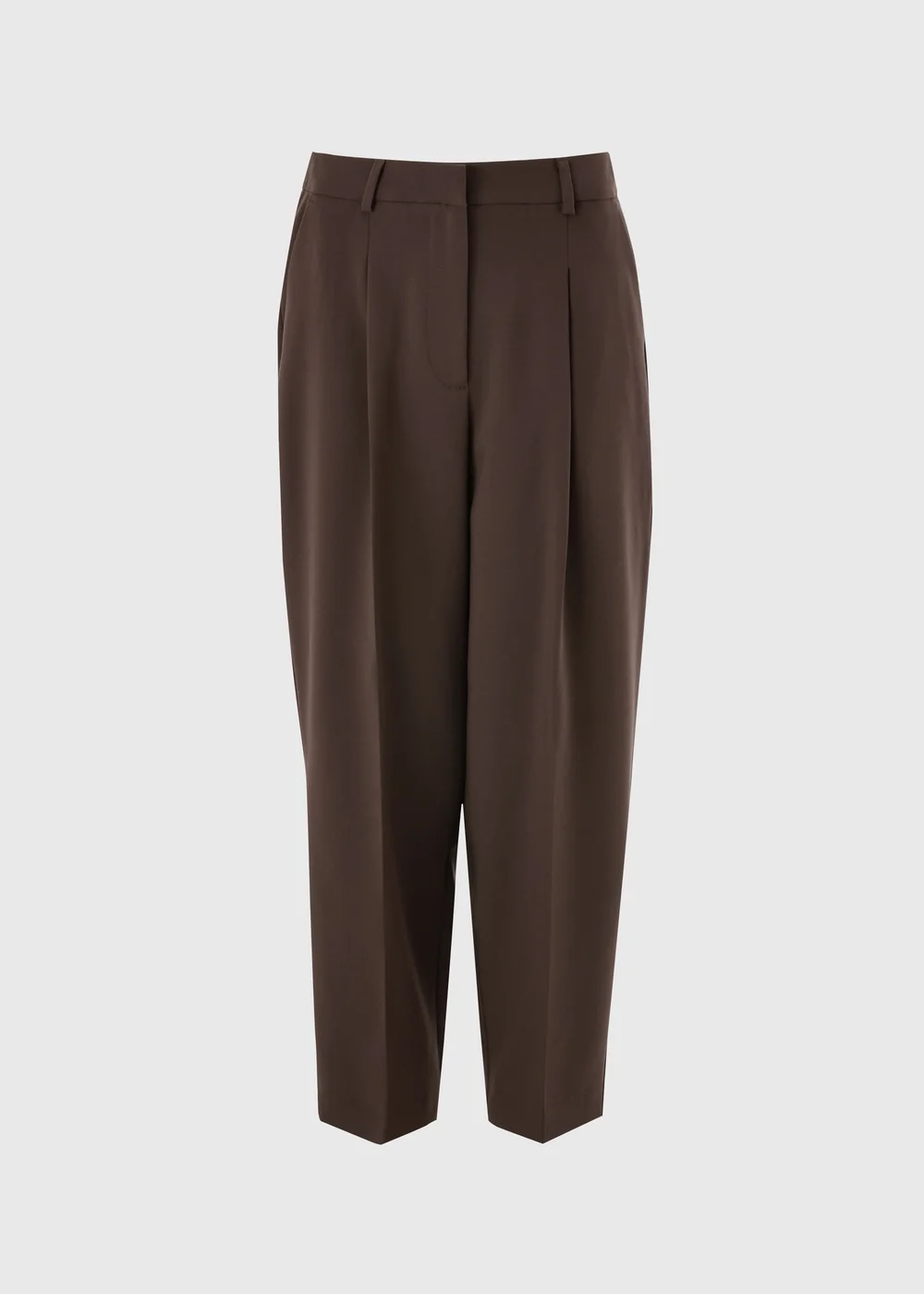 Brown Barrel Leg Trousers - 8/L29 Image 4
