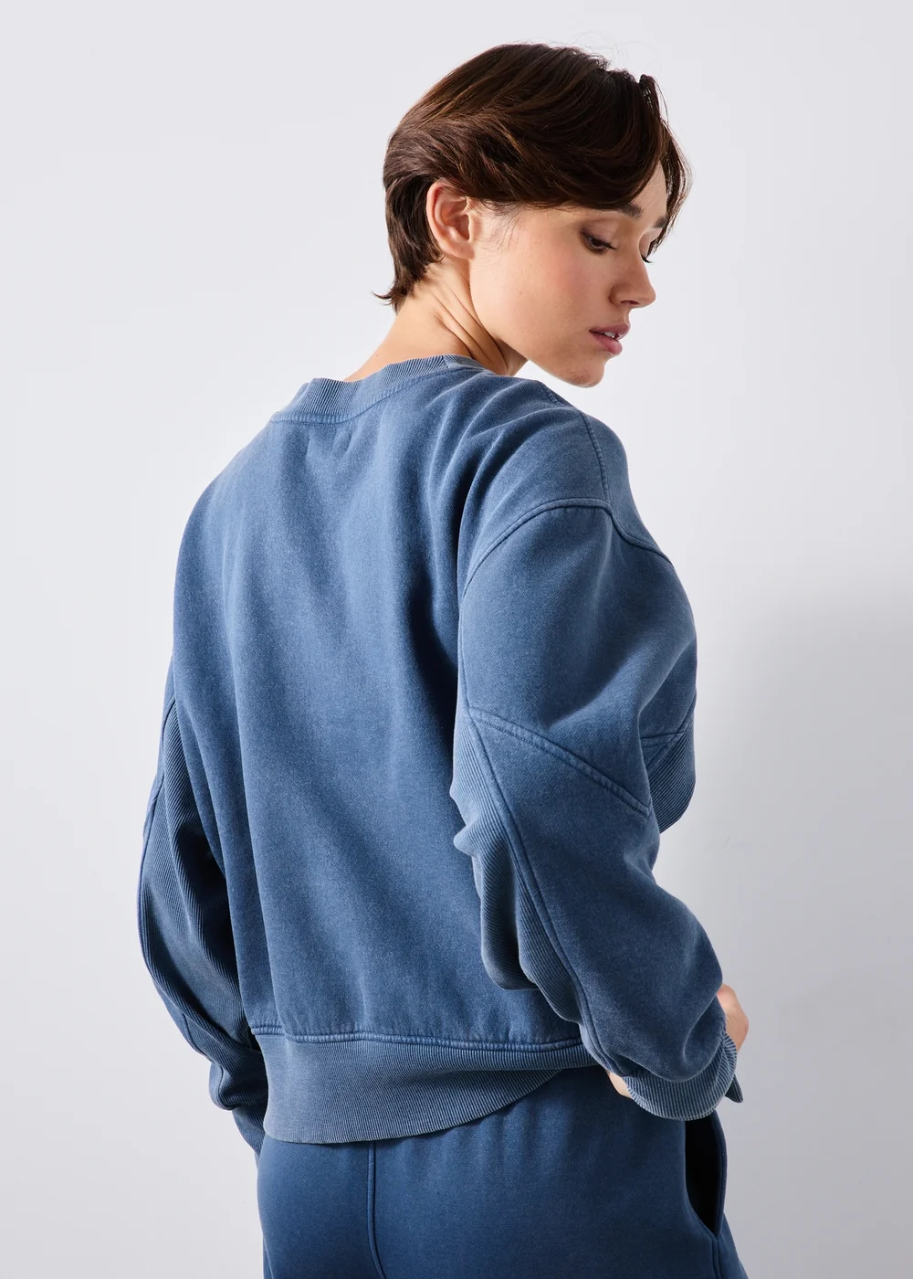 Denim Blue Acid Wash Co Ord Jumper - XS Image 3