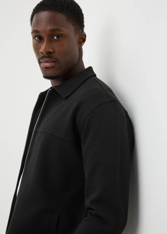 Black Twill Jersey Jacket