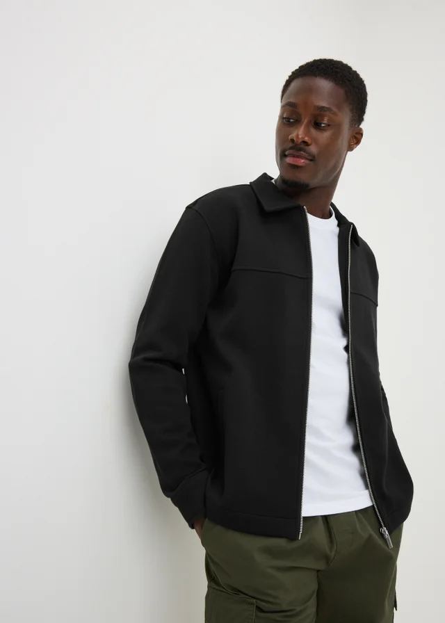 Black Twill Jersey Jacket