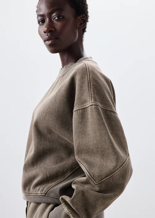 Brown Acid Wash Sweatshirt - XS Image 3