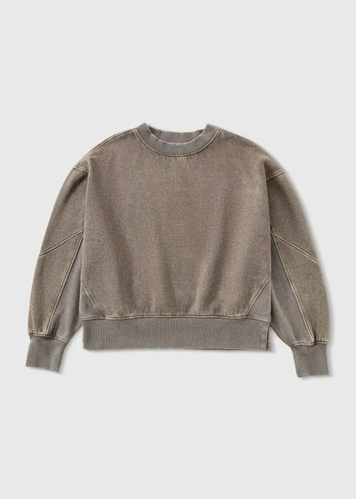 Brown Acid Wash Sweatshirt - XS Image 5