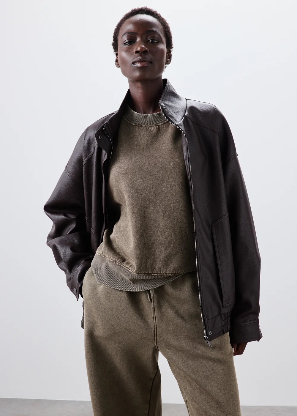Brown Acid Wash Sweatshirt - XS Image 1