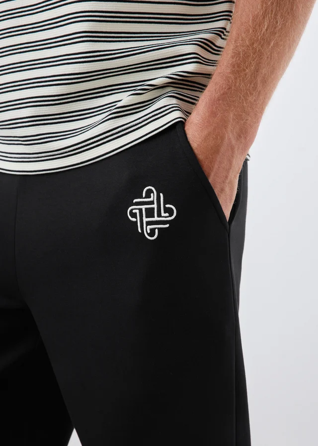 Black Smart Co Ord Jogging Bottoms