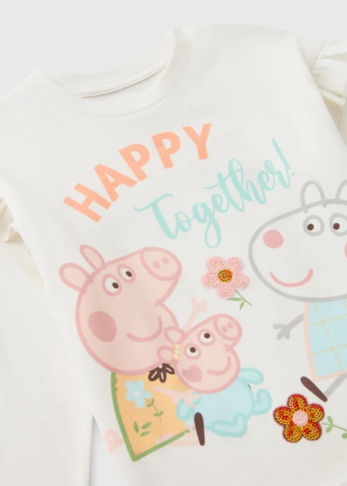 Peppa Pig Girls Cream Long Sleeve Top (1-5yrs) - 1-1.5 Yrs Image 2