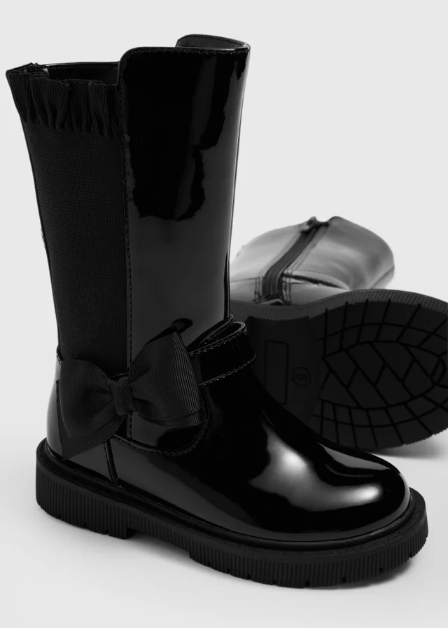 Girls Black Knee High Boots (Younger 4-12)
