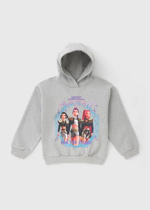 Girls Grey K-Pop Lurex Hoodie (5-13 yrs) - 5-6 Yrs Image 1