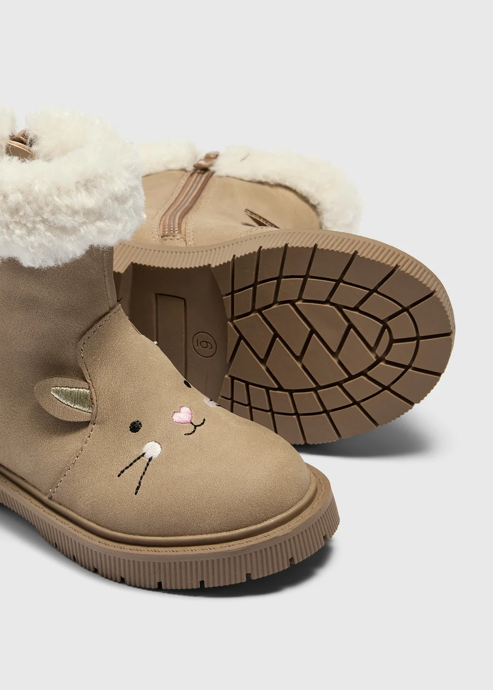 Girls Tan Mouse Design Boots (Younger 4-12) - 4 Infants Image 2