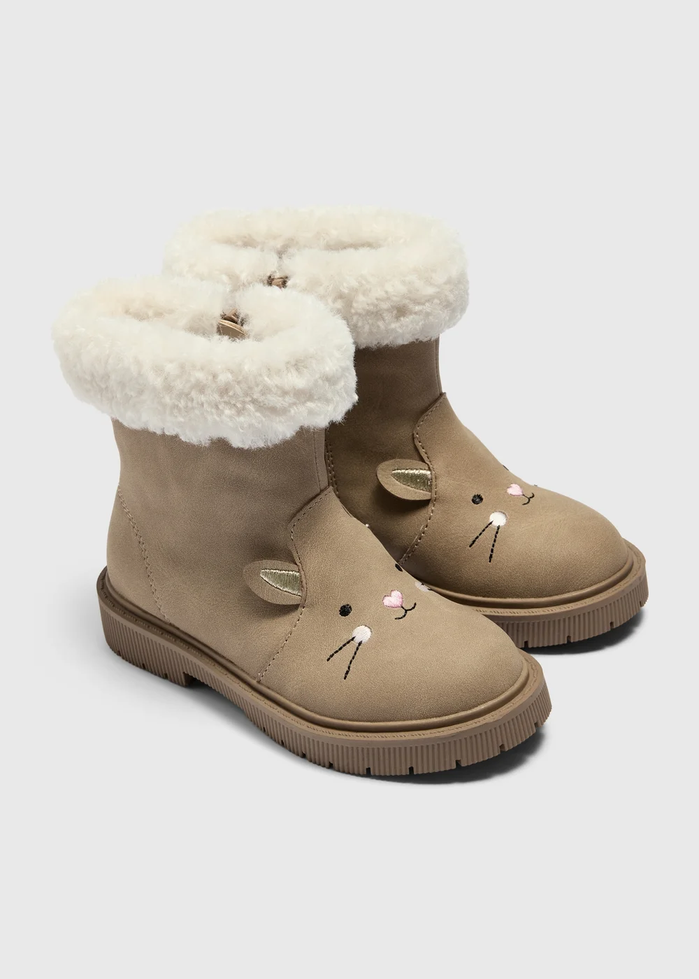 Girls Tan Mouse Design Boots (Younger 4-12) - 4 Infants Image 1