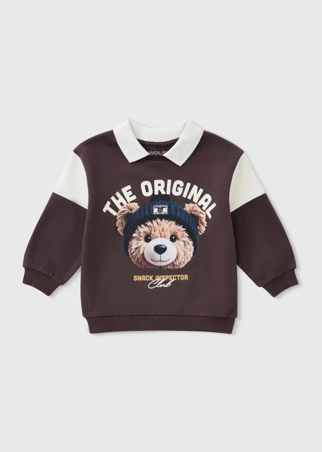 Boys Chocolate Brown Bear Sweatshirt (1-8 Yrs)