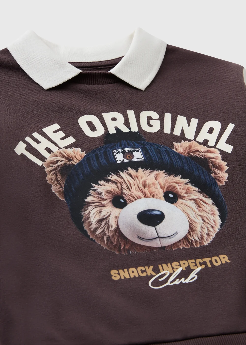 Boys Chocolate Brown Bear Sweatshirt (1-8 Yrs) - 1-1.5 Yrs Image 2
