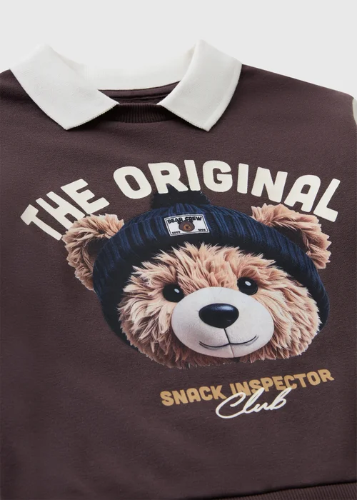 Boys Chocolate Brown Bear Sweatshirt (1-8 Yrs) - 1-1.5 Yrs Image 2
