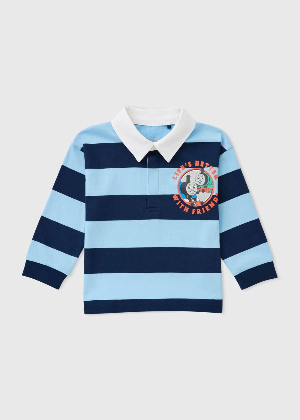 Boys Blue Striped Thomas & Friends Rugby Top (1-7yrs) - 1-1.5 Yrs Image 1