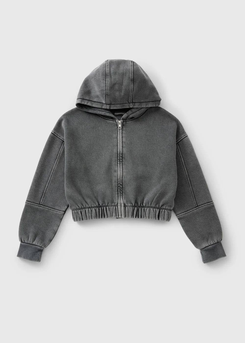 Girls Acid Wash Zip Up Hoodie (7-15yrs) - 7 Yrs Image 1