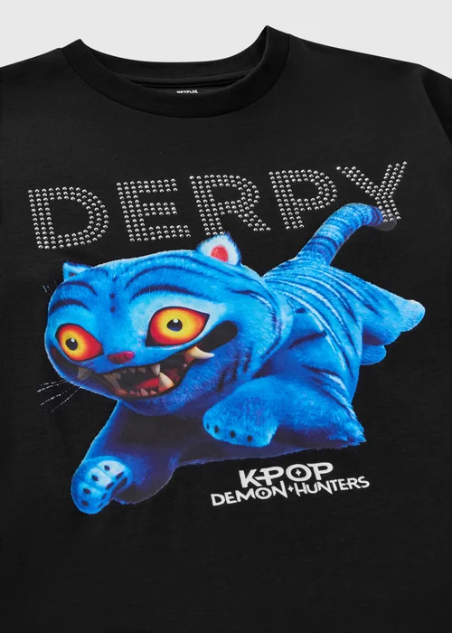 KPop Demon Hunters Girls Black Derpy T-Shirt (5-13yrs) - 5-6 Yrs Image 2