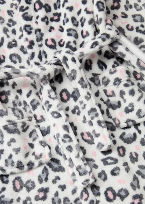 Girls Grey Leopard Print Dressing Gown (1-13yrs) - 2-3 Yrs Image 2