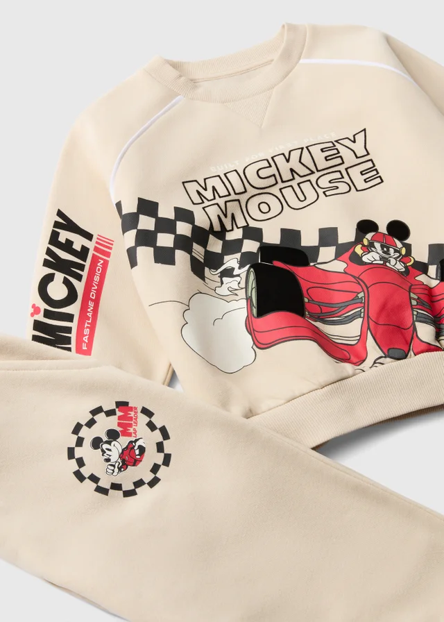 Disney Boys Stone Mickey F1 Sweatshirt & Jogging Bottom Set (1-7yrs)