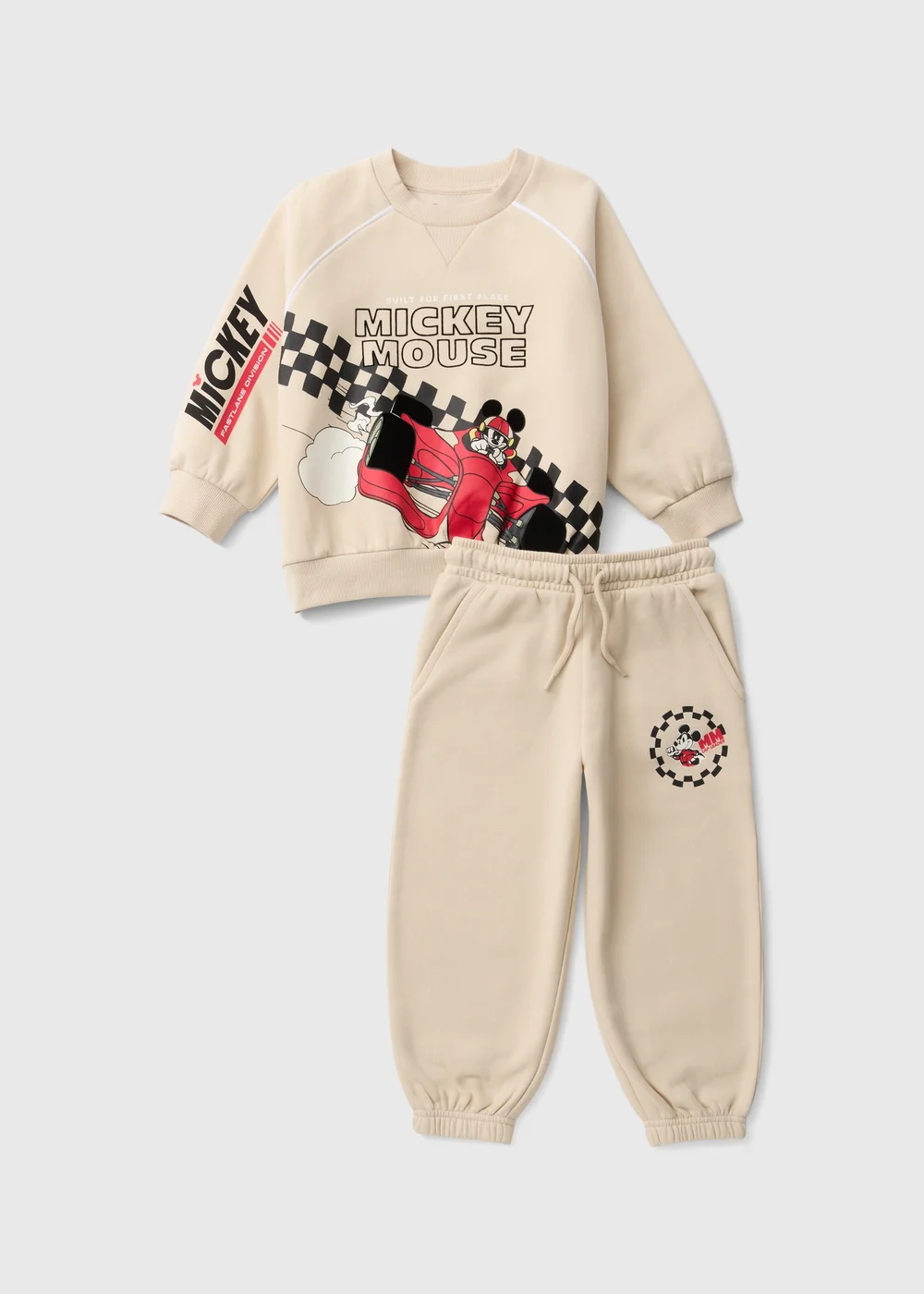Disney Boys Stone Mickey F1 Sweatshirt & Jogging Bottom Set (1-7yrs) - 1-1.5 Yrs Image 1