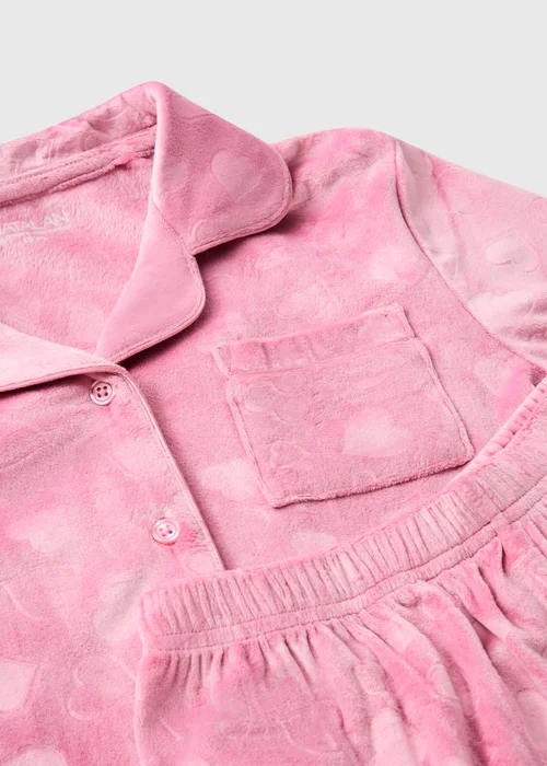Girls Pink Heart Fleece Pyjama Set (1-13yrs) - 1 to 1 half years Image 2