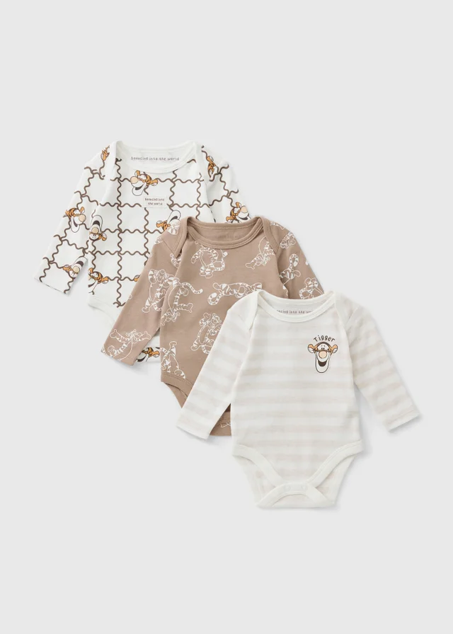 3 Pack Baby Beige Tigger Bodysuit (Newborn-18 mnths)