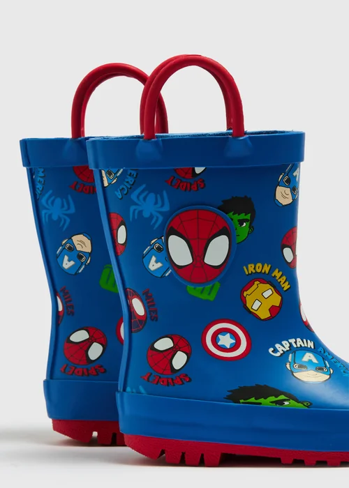 Boys Blue Spider Wellies (Younger 4-12) - 4 Infants Image 2