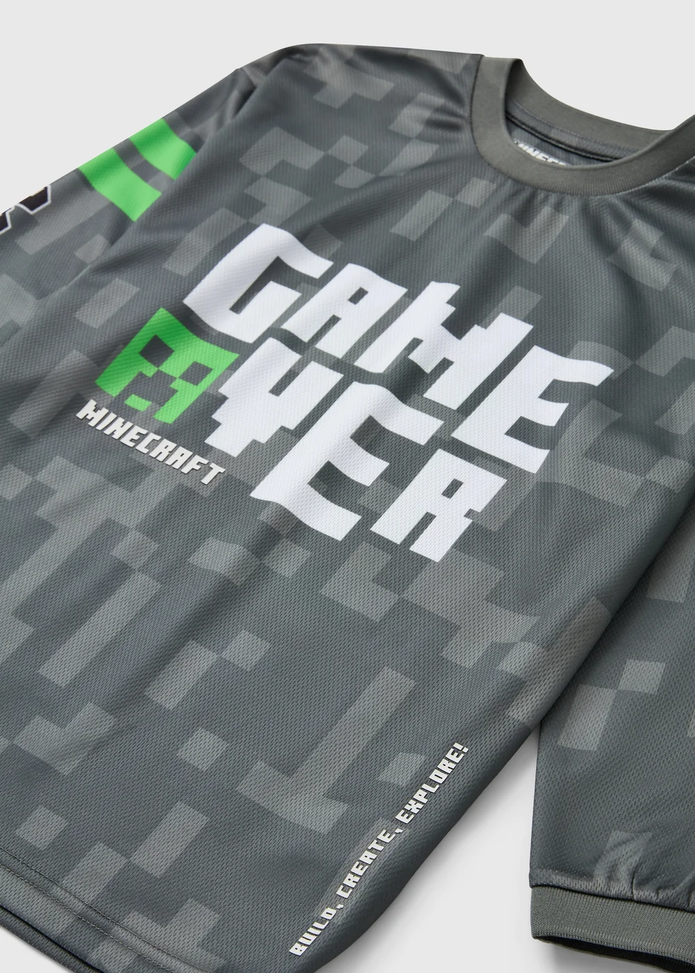 Boys Minecraft Grey Game Over Airtex T-Shirt (4-13yrs) - 5-6 Yrs Image 2