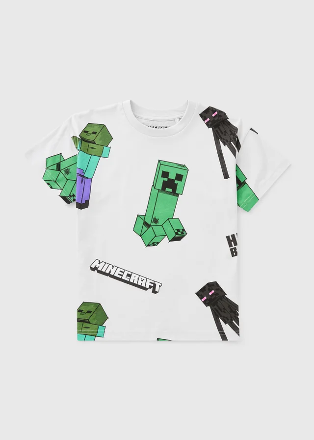 Boys Grey Minecraft T-Shirt (4-13 Yrs)