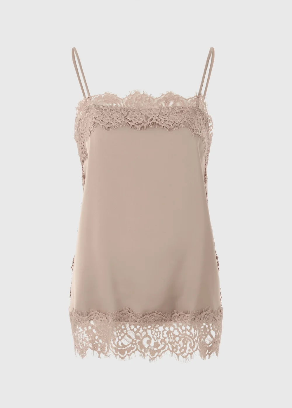 Papaya Petite Mocha Satin Lace Cami Top - 6 Image 4