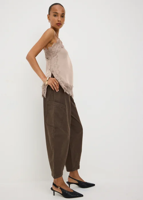 Papaya Petite Mocha Satin Lace Cami Top - 6 Image 1
