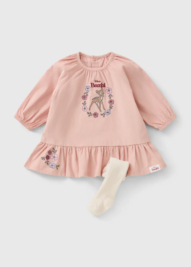 Baby Disney Bambi Pink Dress & Tights Set (0-18mths)