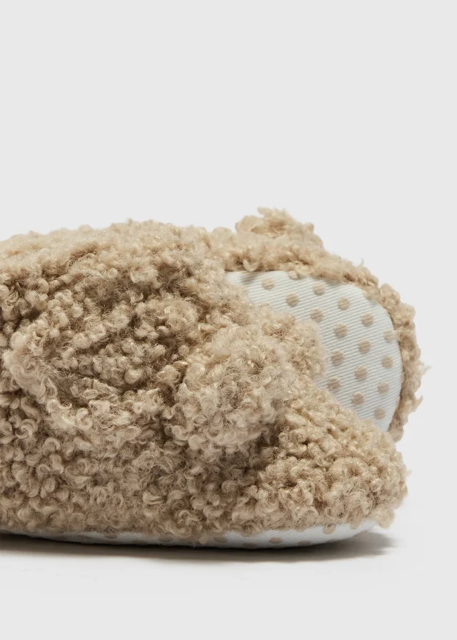 Baby Beige Borg Slipper Boots