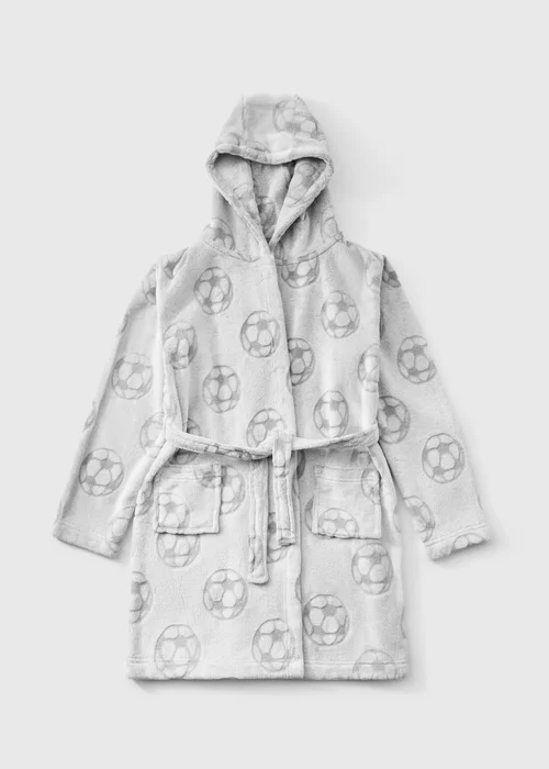 Boys Grey Football Dressing Gown (7-13yrs) - 7 Yrs Image 1