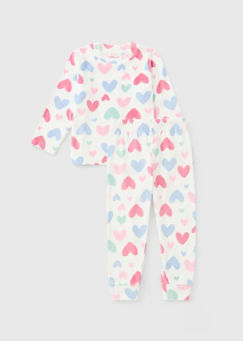 Pastel Heart Print Pyjama Set (1-13 Yrs) - 1-1.5 Yrs Image 1