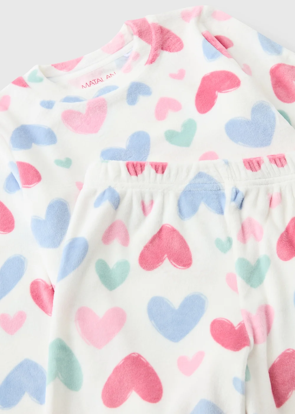Pastel Heart Print Pyjama Set (1-13 Yrs) - 1-1.5 Yrs Image 2