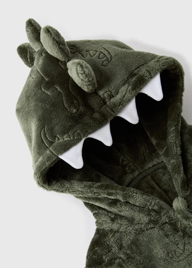 Boys Green Dino Onesie (1-7yrs)