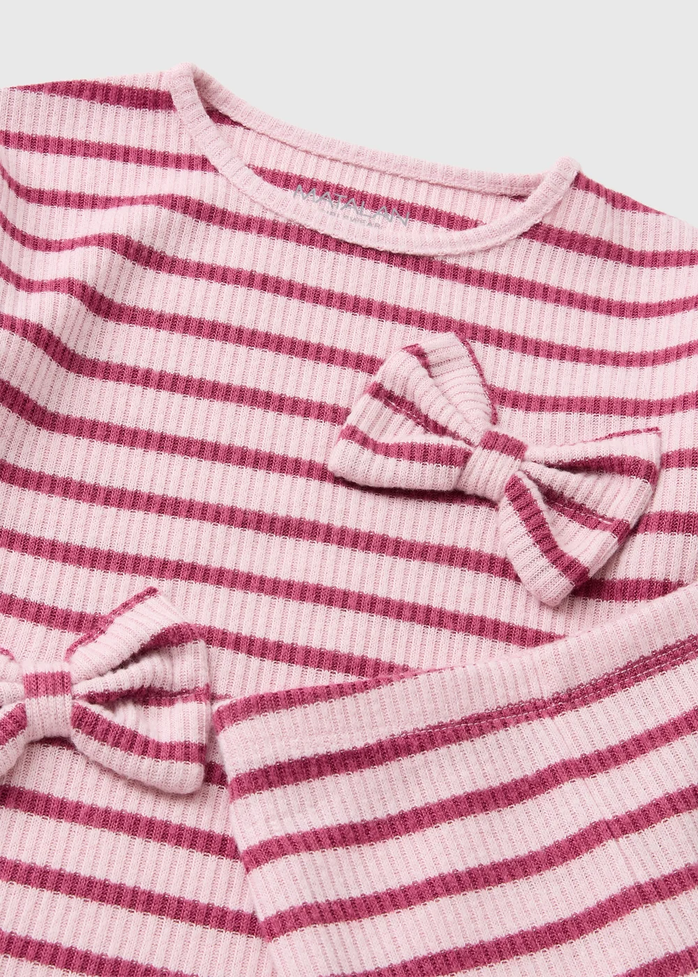 Girls Pink Stripe Bow Applique Top & Legging Set (1-8yrs) - 1-1.5 Yrs Image 2