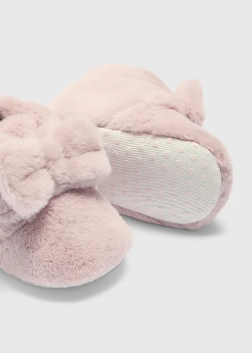 Baby Pink Fur Boots (Newborn-18 Mnths) - 0-3 months Image 2