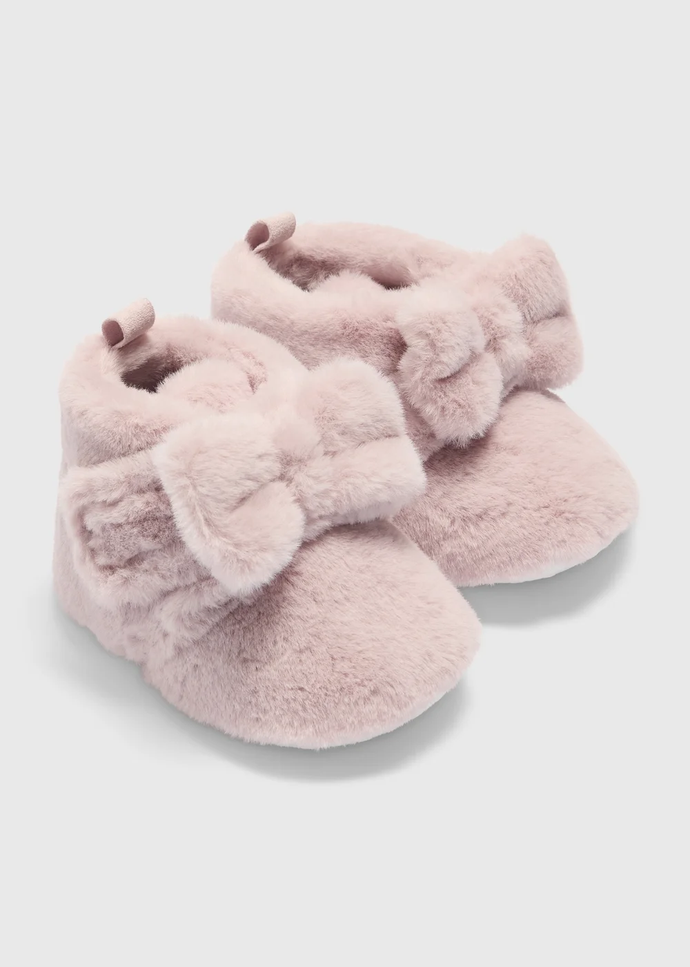 Baby Pink Fur Boots (Newborn-18 Mnths) - 0-3 months Image 1