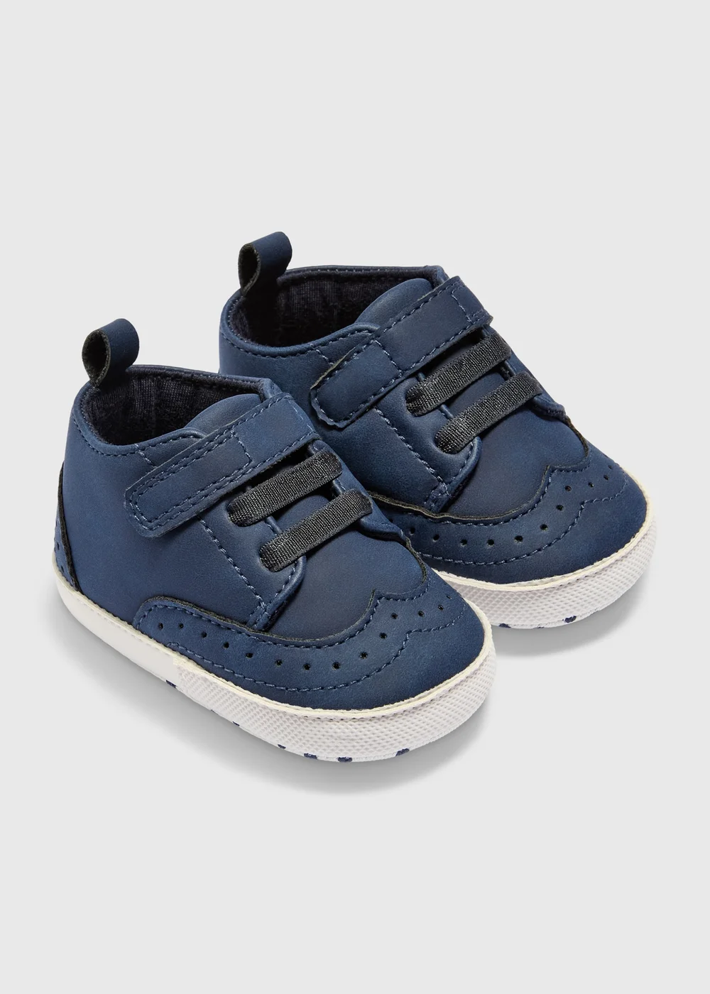 Baby Navy Brogue Shoes (Newborn-18 Mnths) - 0-3 months Image 1