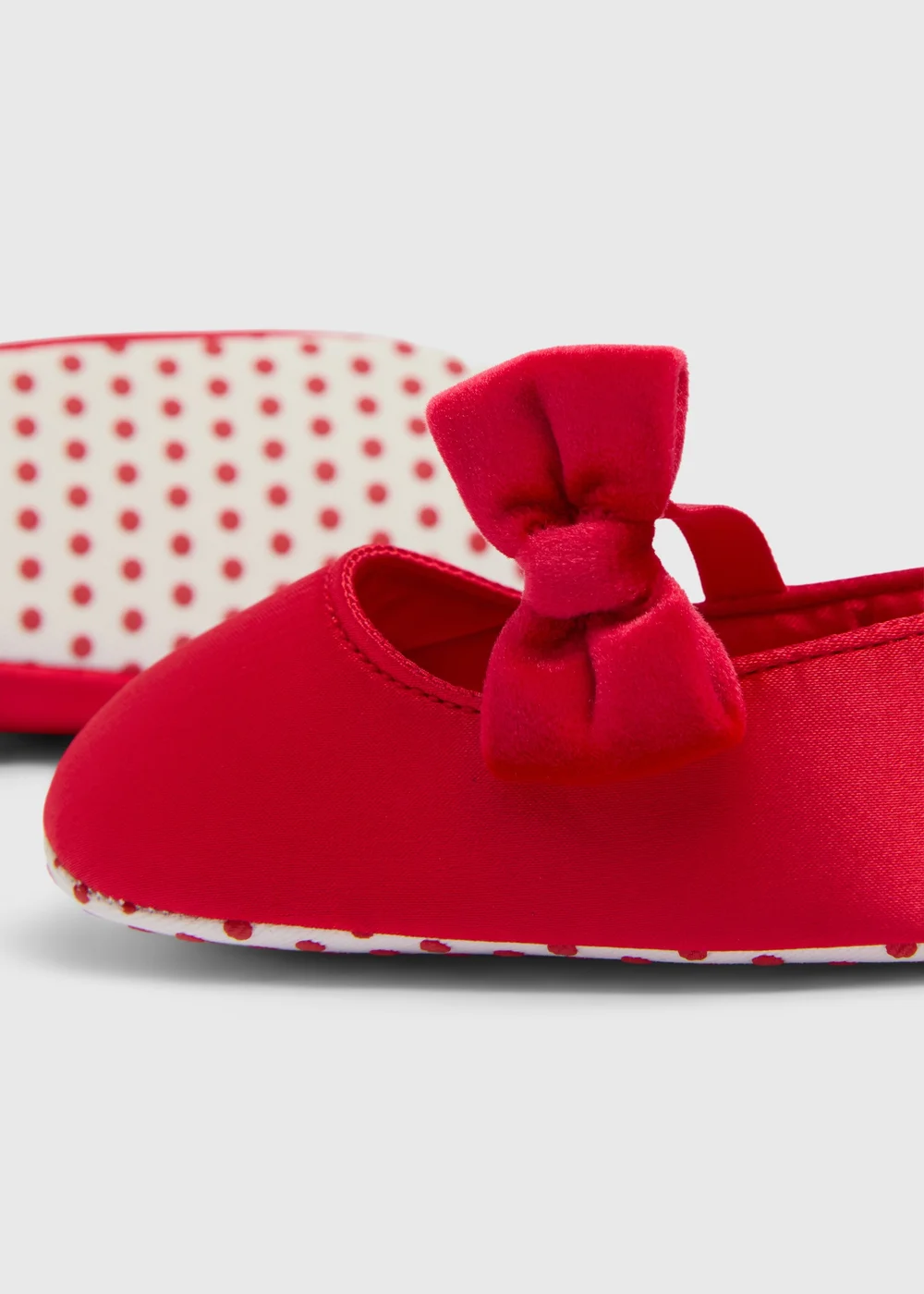 Baby Red Bow Ballet Shoes (Newborn-18 mnths) - 6-9 months Image 2