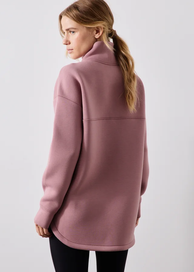 Souluxe Mauve Scuba Half Zip Sweatshirt