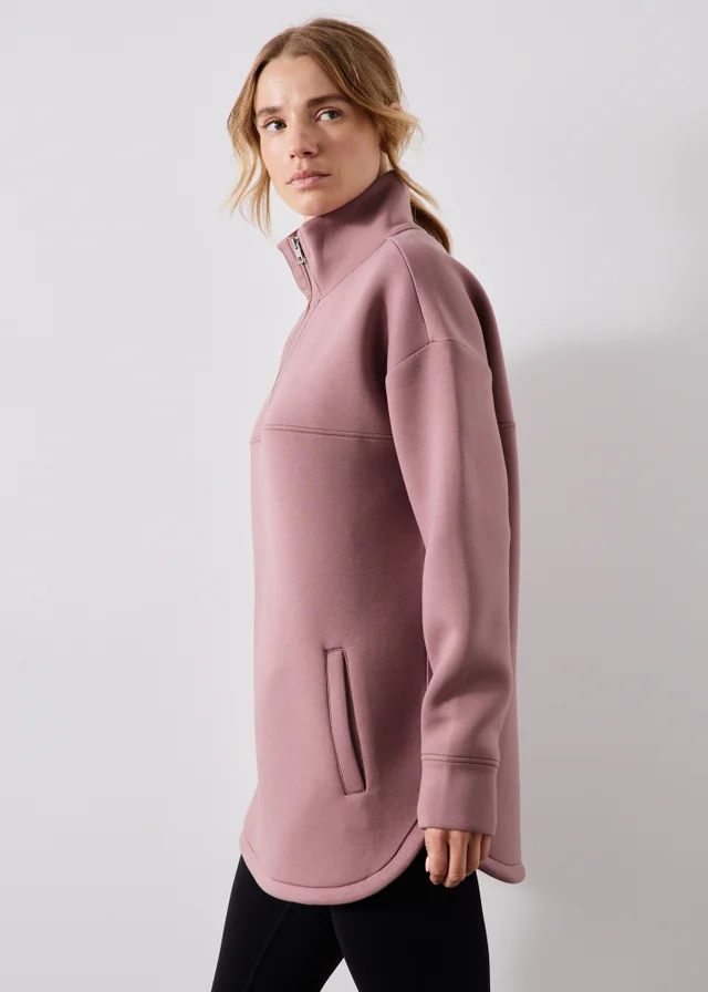 Souluxe Mauve Scuba Half Zip Sweatshirt