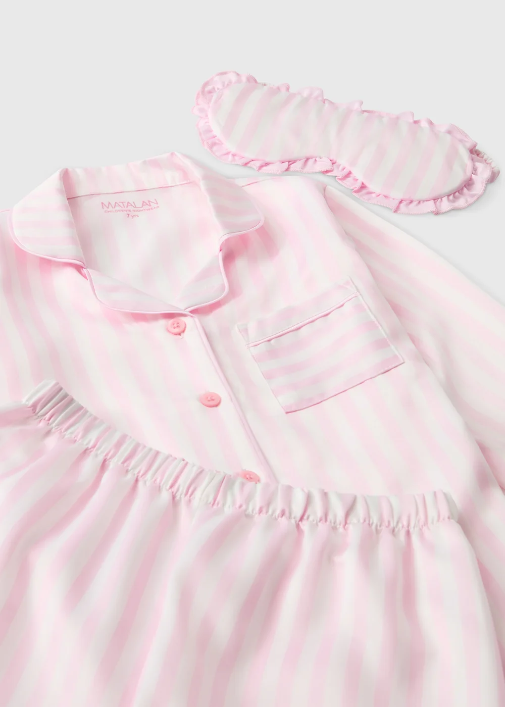 Girls Pink Satin Striped Pyjama Set (4-13yrs) - 4 Yrs Image 2