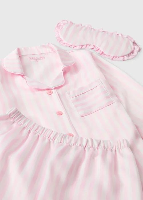 Girls Pink Satin Striped Pyjama Set (4-13yrs) - 4 Yrs Image 2