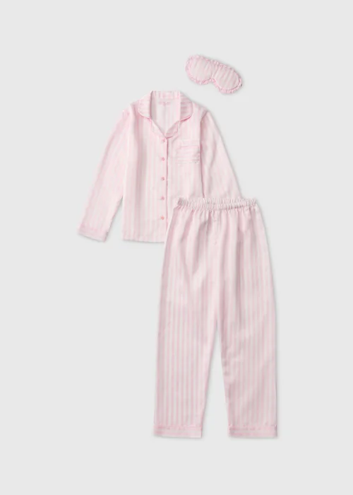 Girls Pink Stripe Pyjamas (7-13 yrs) - 7 Yrs Image 1