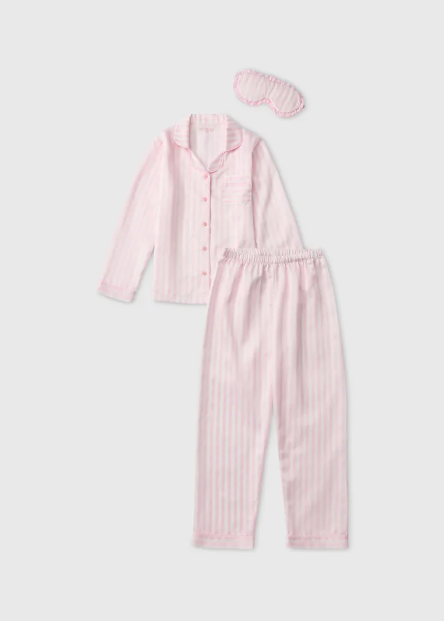 Girls Pink Stripe Pyjamas (7-13 yrs)
