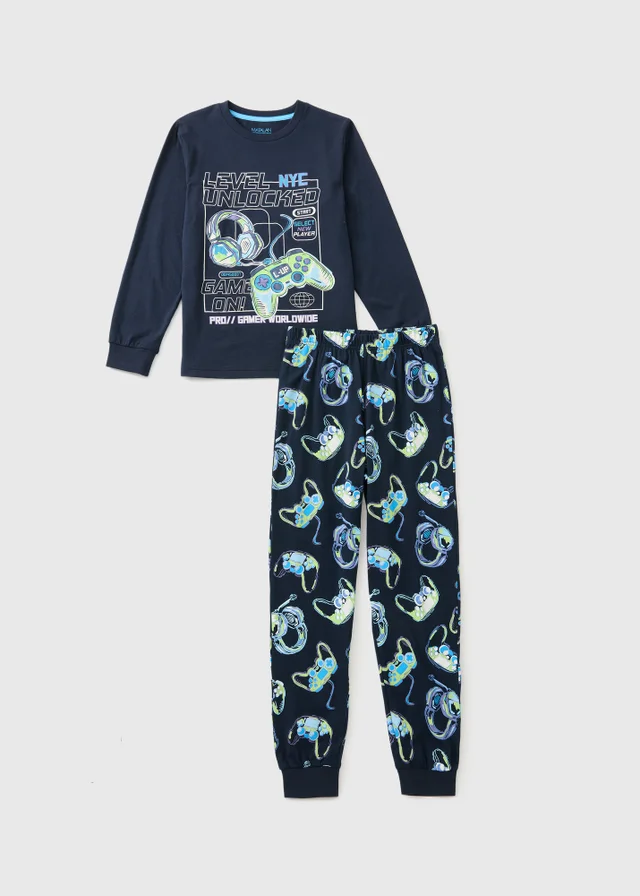 Boys Black Gaming Pyjamas (7-15yrs)