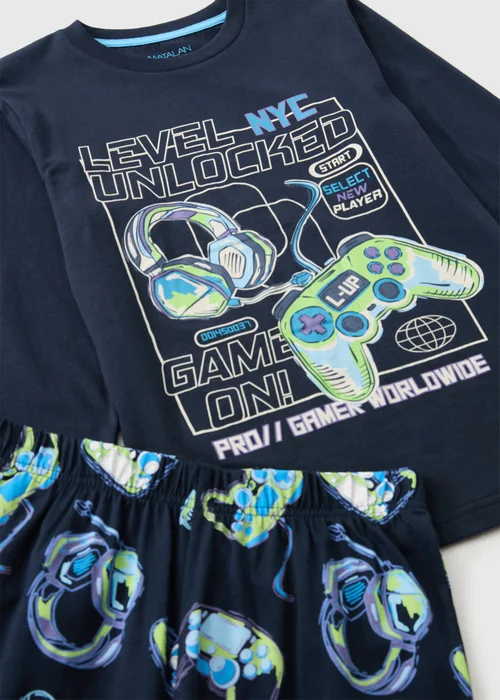 Boys Black Gaming Pyjamas (7-15yrs) - 7 Yrs Image 2