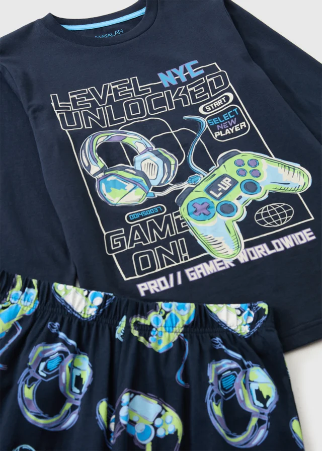Boys Black Gaming Pyjamas (7-15yrs)